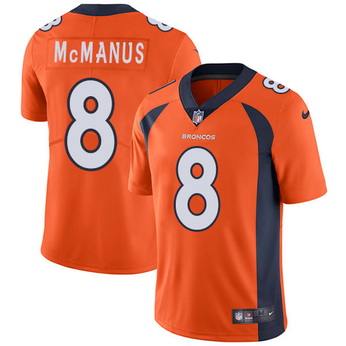 2019 men Denver Broncos #8 McManus orange Nike Vapor Untouchable Limited NFL Jersey->denver broncos->NFL Jersey